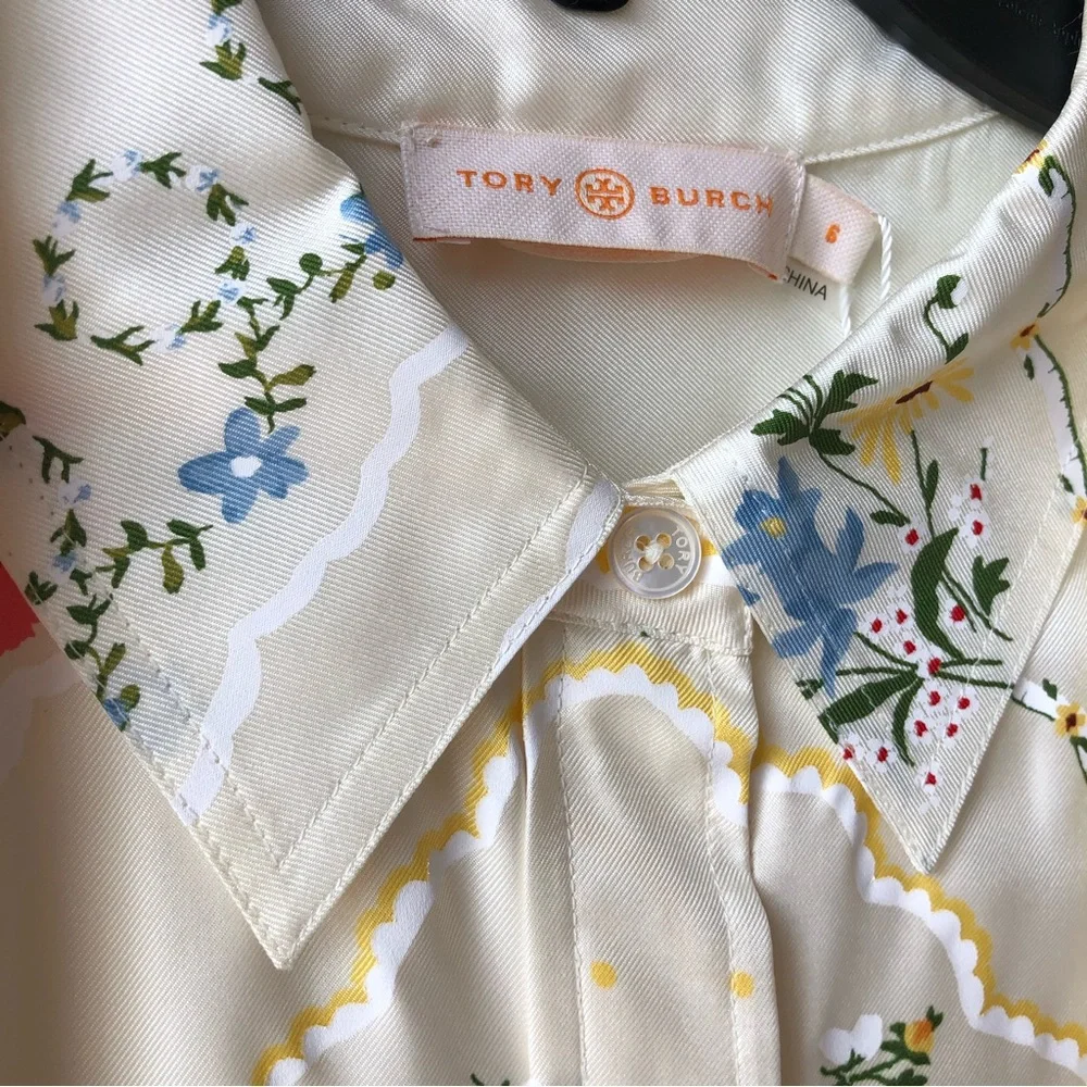 ๐คฉ Sz 6 Tory Burch silk shirt dress - Picture 4 of 8